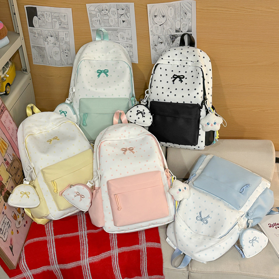 Playful Bow-Embellished Backpack Stornfield