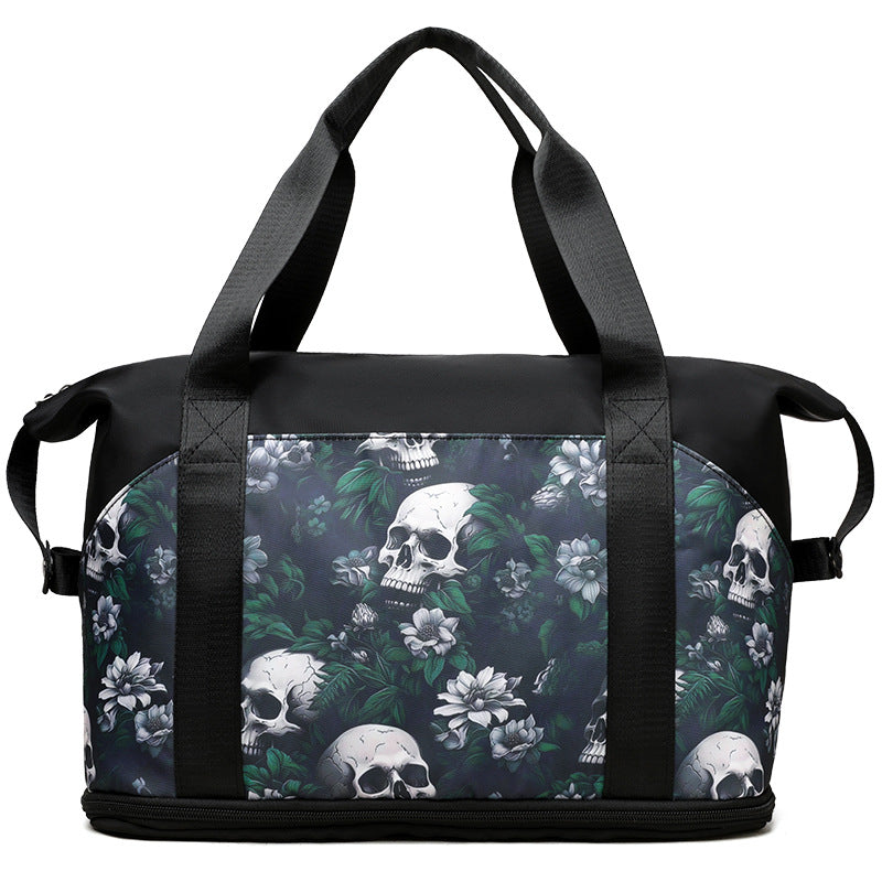 Artistic Skull Print Gym Duffel Bag Stornfield