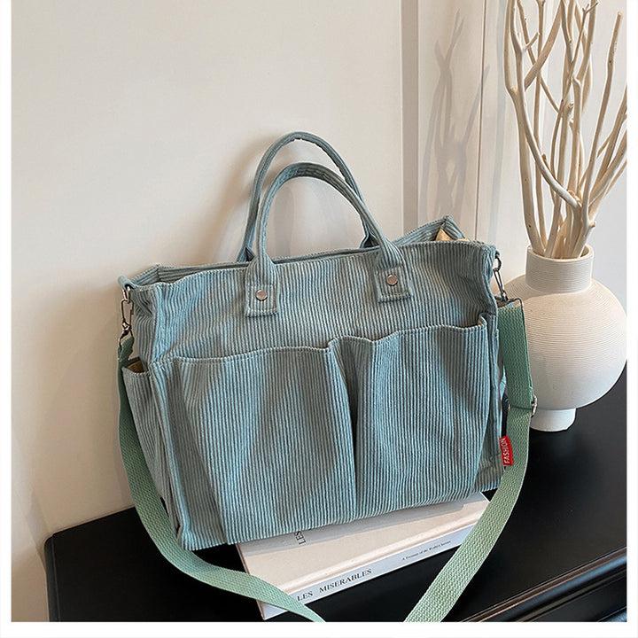 Corduroy Multi-Pocket Tote Bag Stornfield