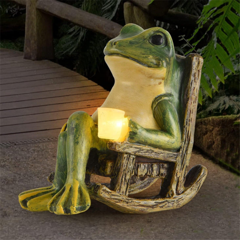 Decorative Frog Rocking Chair Figurine