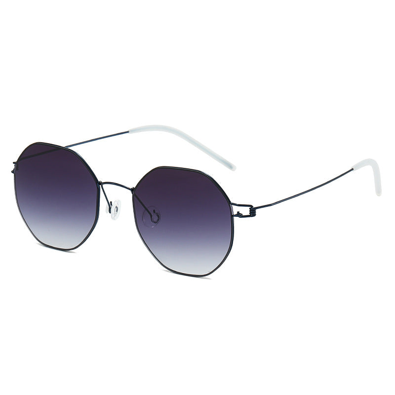 Women's geometric sunglasses with high-quality metal frame and mirrored lenses Stornfield