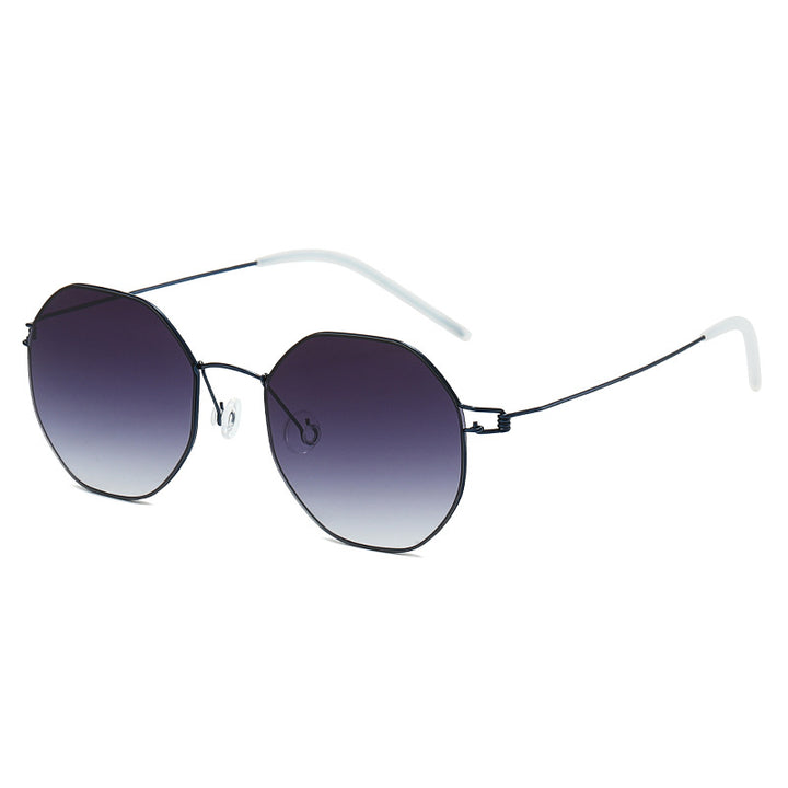 Women's geometric sunglasses with high-quality metal frame and mirrored lenses Stornfield