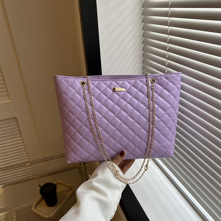 Quilted Chain-Handle Handbag