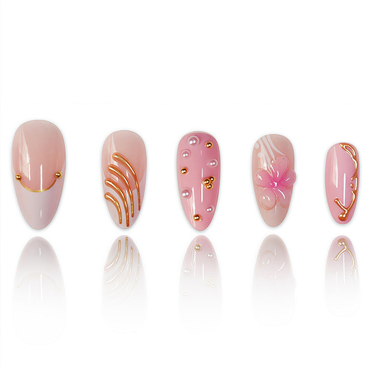 Artistic Floral Stiletto Nail Extensions Stornfield