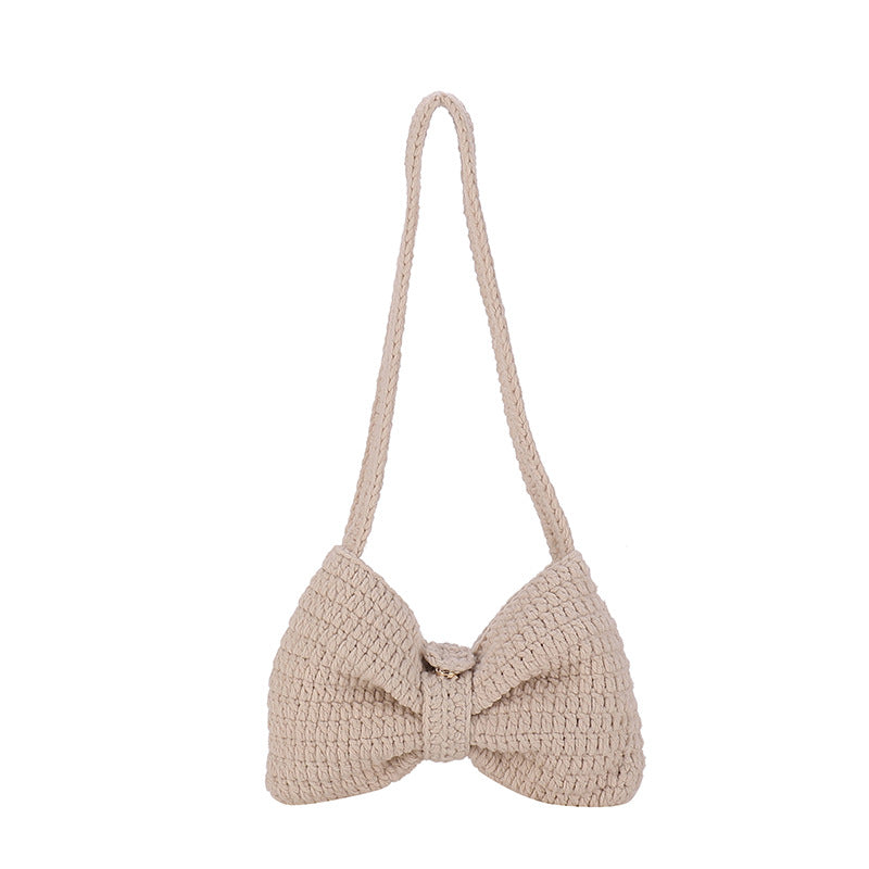 Bow-Detail Crochet Handbag