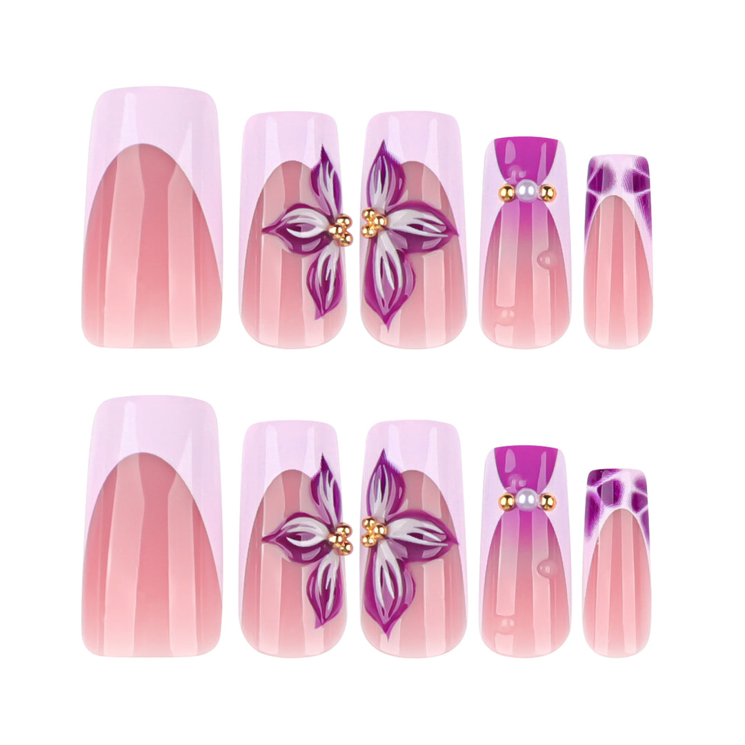 Artistic Nail Extensions with Floral Decor Stornfield