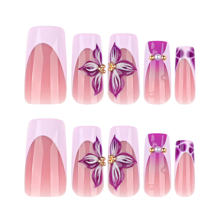 Artistic Nail Extensions with Floral Decor Stornfield