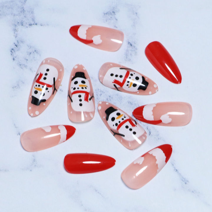 Festive Winter-Themed Press-On Nail Set Stornfield