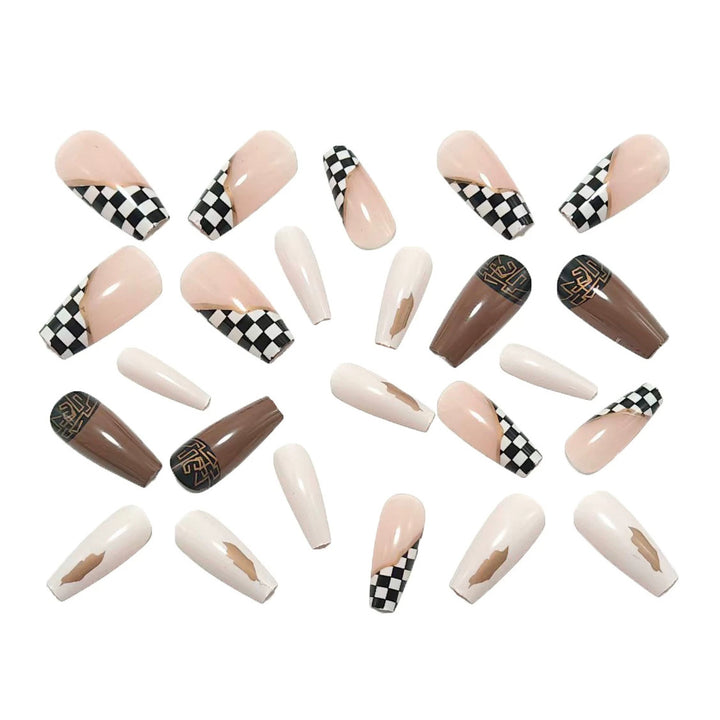 Artificial nails with modern geometric design Stornfield