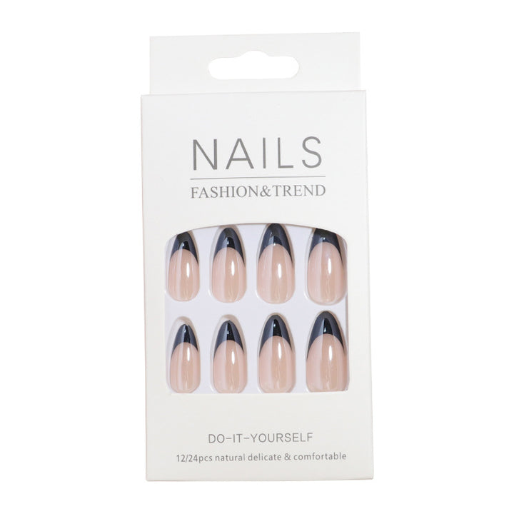 Elegant French Tip Press-On Nail Art Set Stornfield