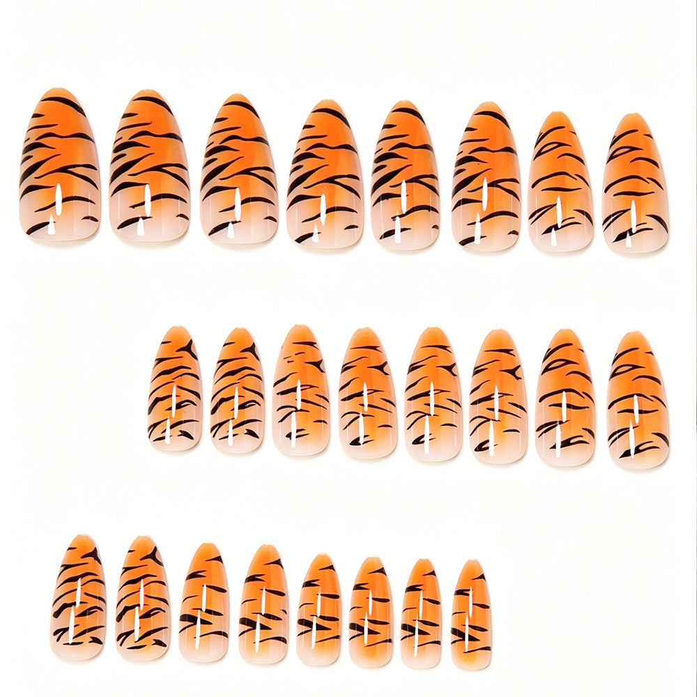 Stylish Tiger Print Stiletto Press-On Nails Stornfield