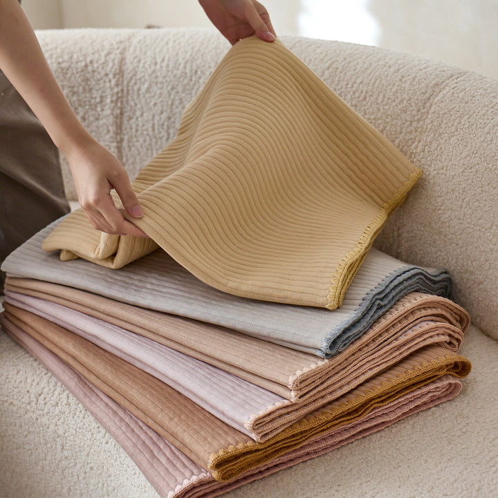 Luxury Ribbed Knit Sofa Throw Blanket