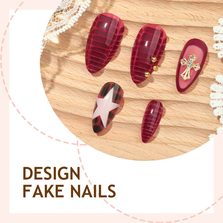 Artificial nail set with elegant decorations and various designs Stornfield