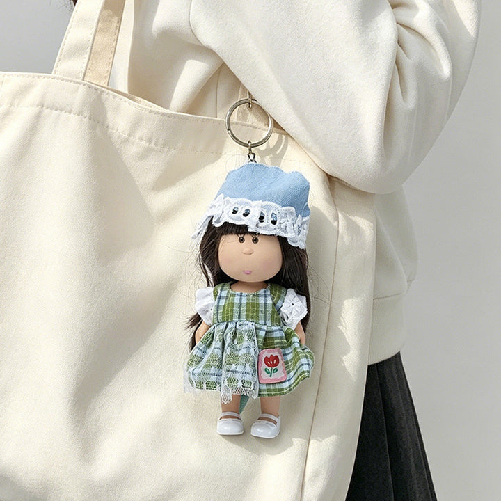 Hooded Doll Bag Charm Keychain with Denim Outfit & Loop Strap Stornfield