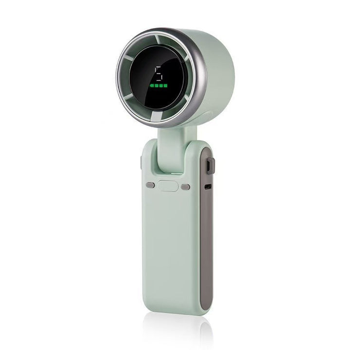 Unisex nan compact cordless hand fan with foldable head and digital battery display Stornfield