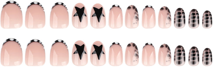 Nail art set with stylish star and geometric patterns Stornfield