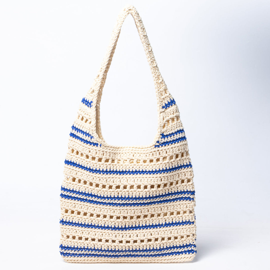 Macrame Beach Bag with Modern Structural Details Stornfield