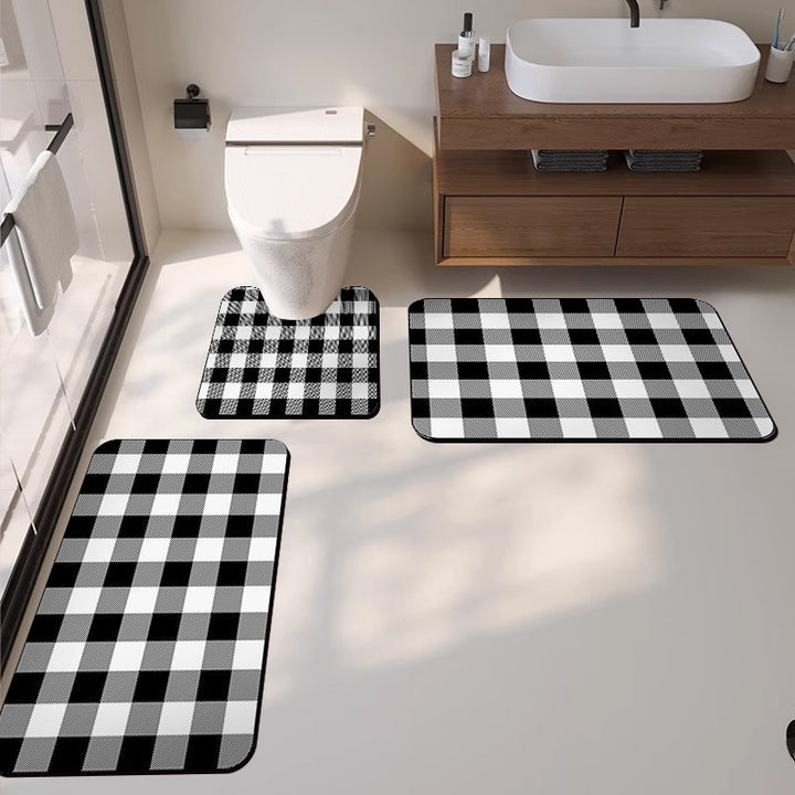 Modern Textured Bath Mat Set