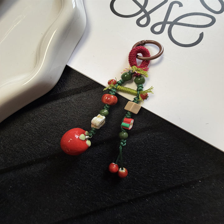Decorative Beaded Fruit-Themed Keychain Stornfield