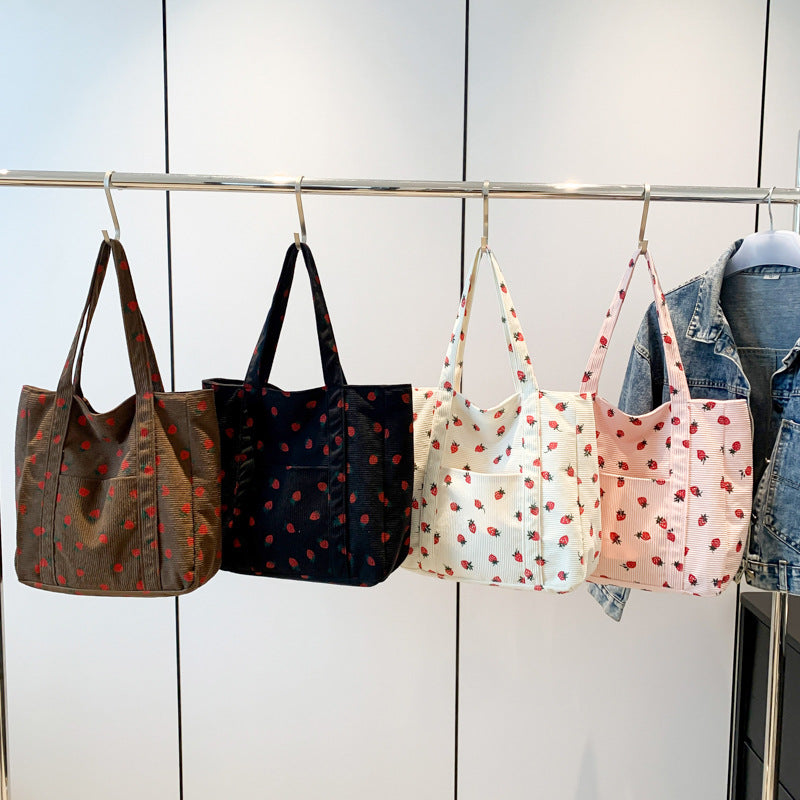 WoStylish Corduroy Shopping Tote Stornfield