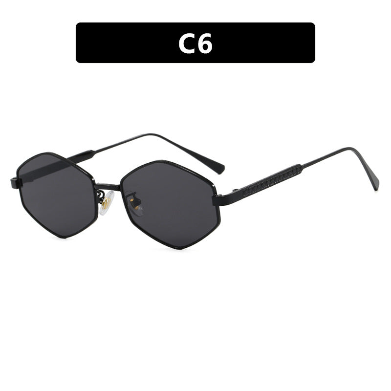 Women's hexagonal sunglasses with elegant metal accents and UV protection Stornfield