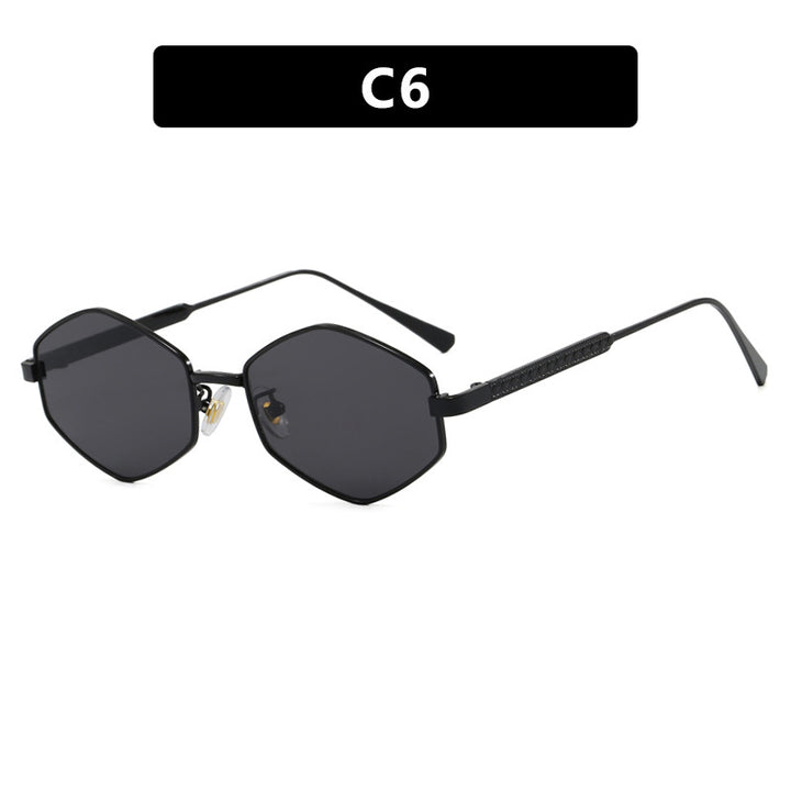 Women's hexagonal sunglasses with elegant metal accents and UV protection Stornfield