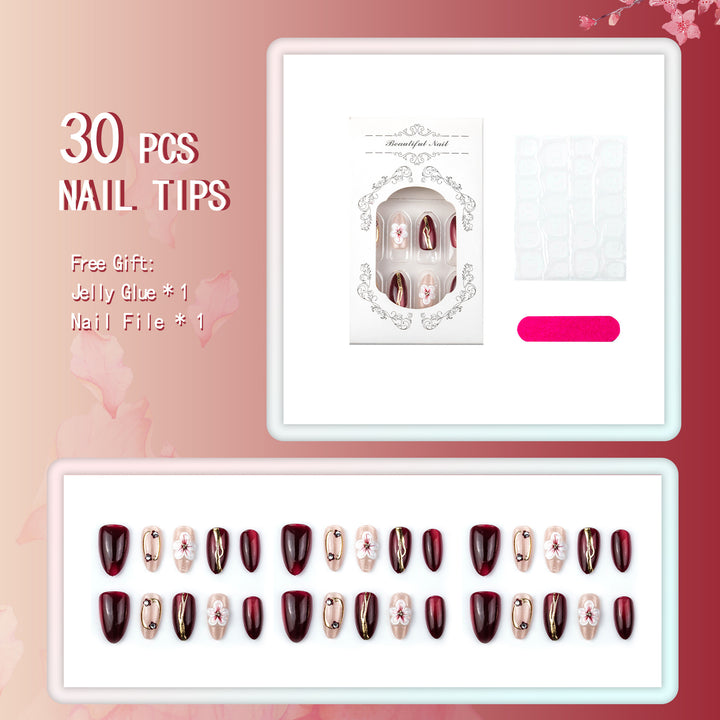 Artistic Floral Press-On Nails
