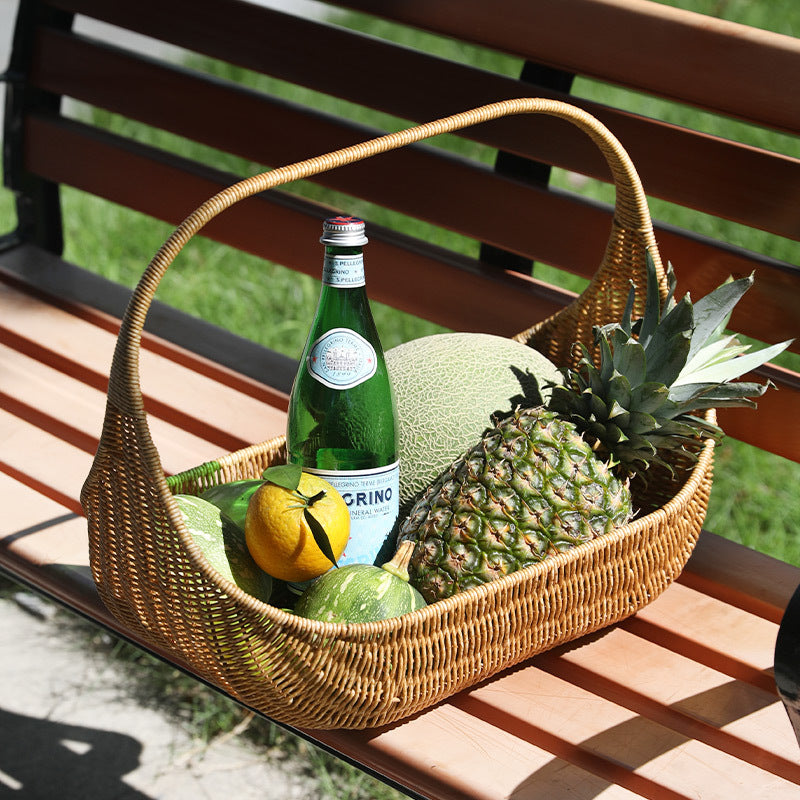 Handcrafted Natural Wicker Carry Basket Stornfield