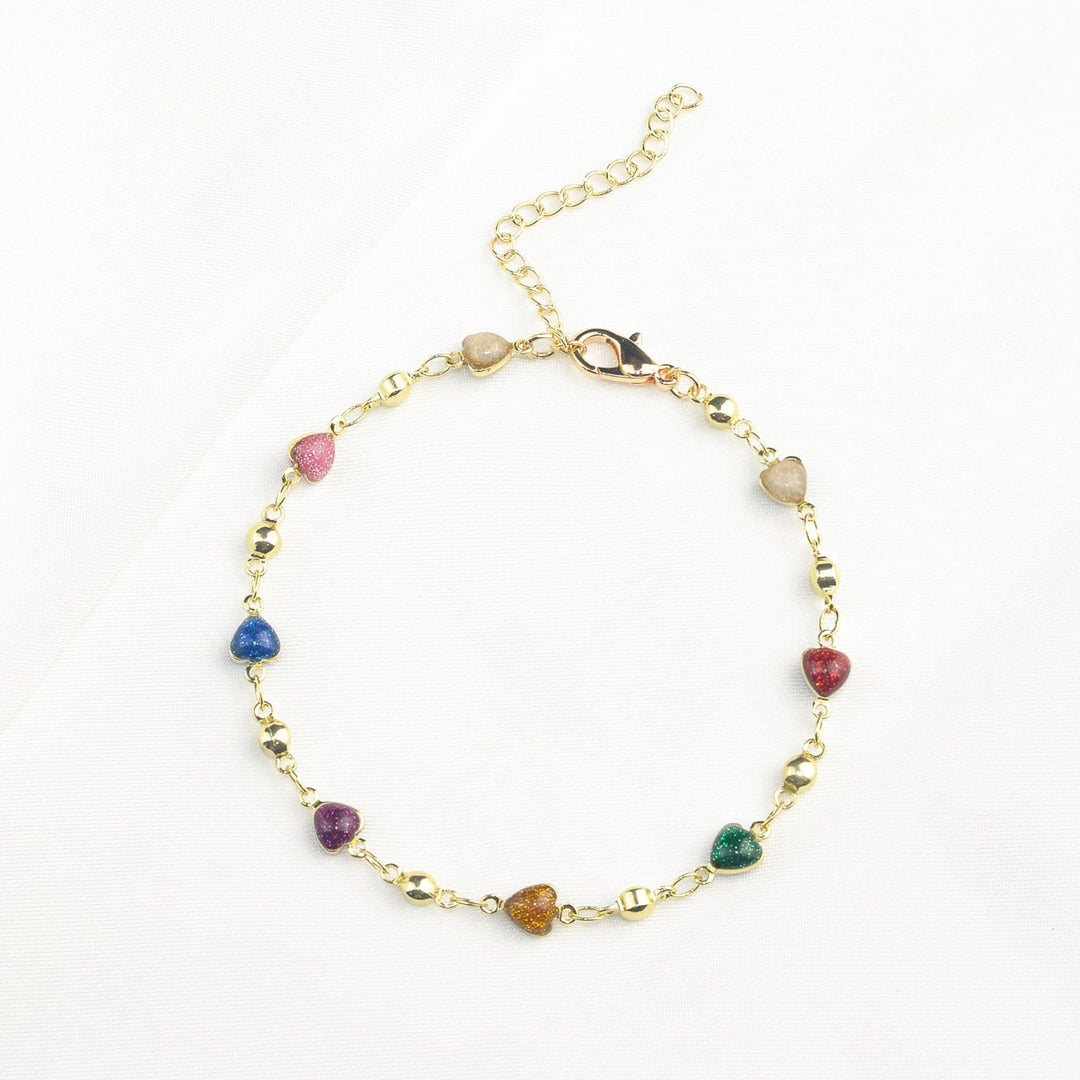 Heart-Shaped Beaded Anklet Stornfield