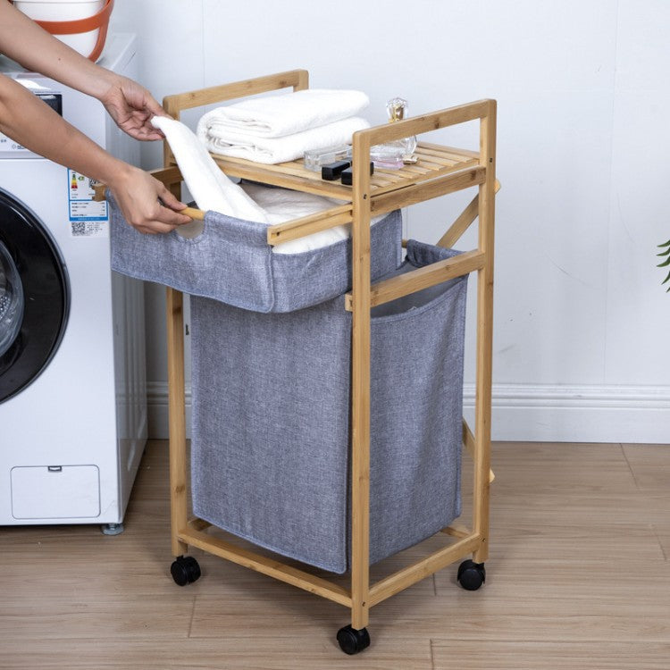 Stylish laundry storage tower with wheels Stornfield