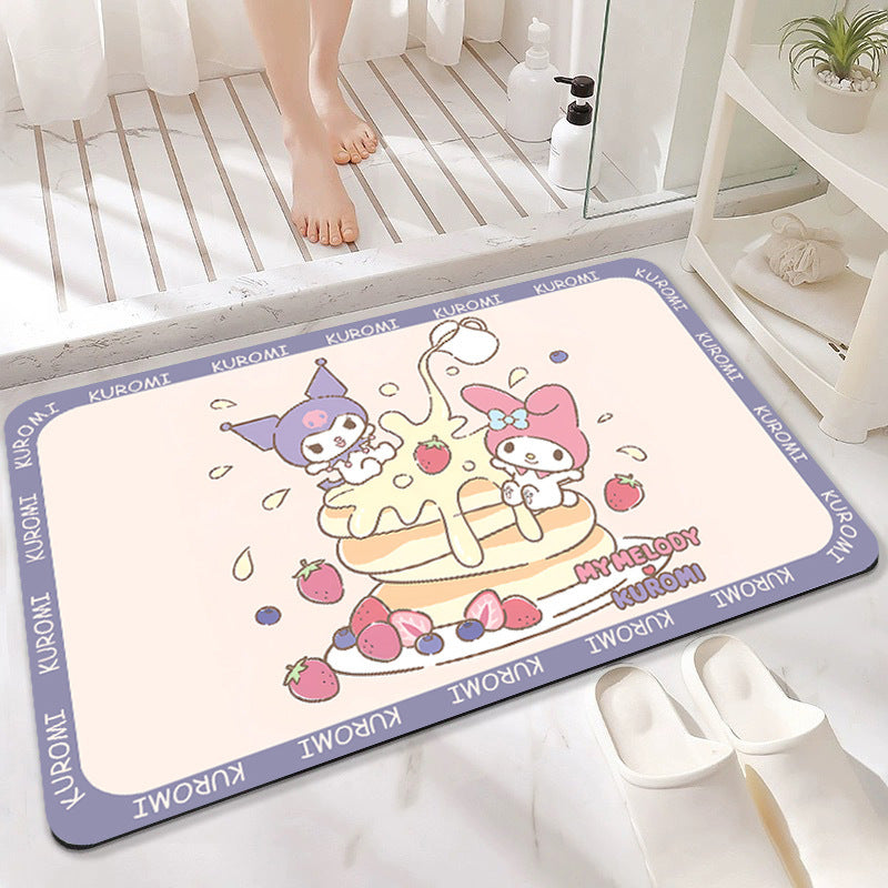 Cartoon-Themed Anniversary Celebration Floor Mat