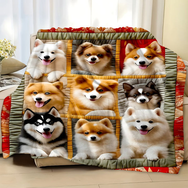 Cute Dog-Themed Plush Throw Blanket