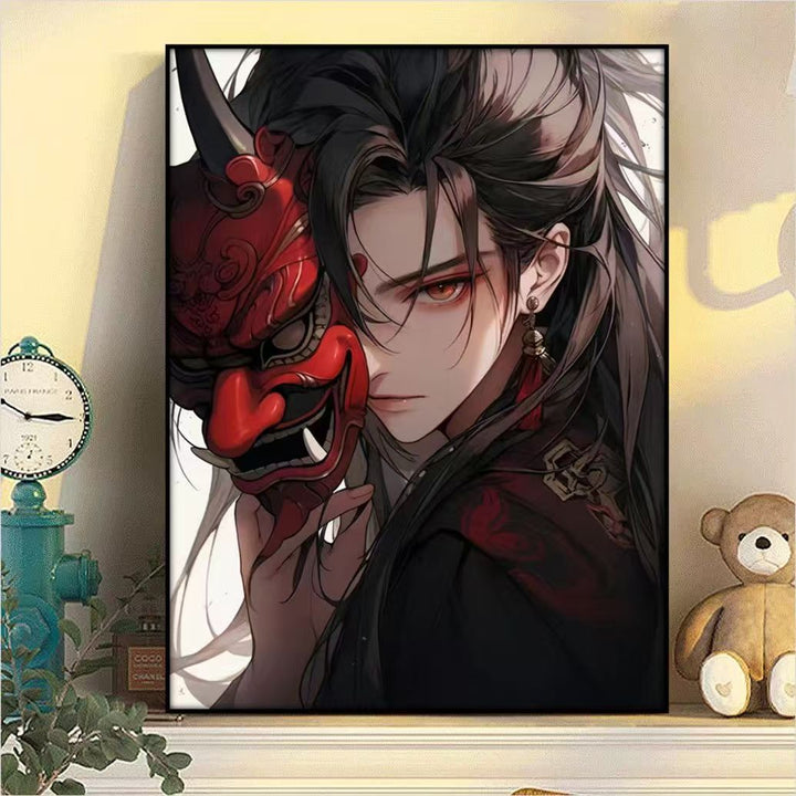 Dramatic Fantasy Mask Illustration Canvas Art Stornfield