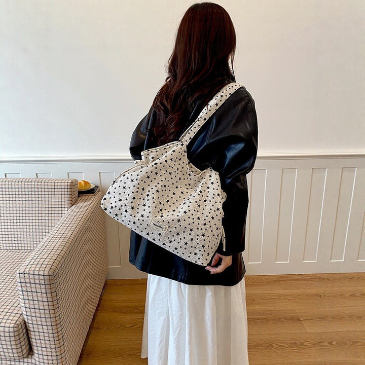 Star-Patterned Casual Shoulder Bag