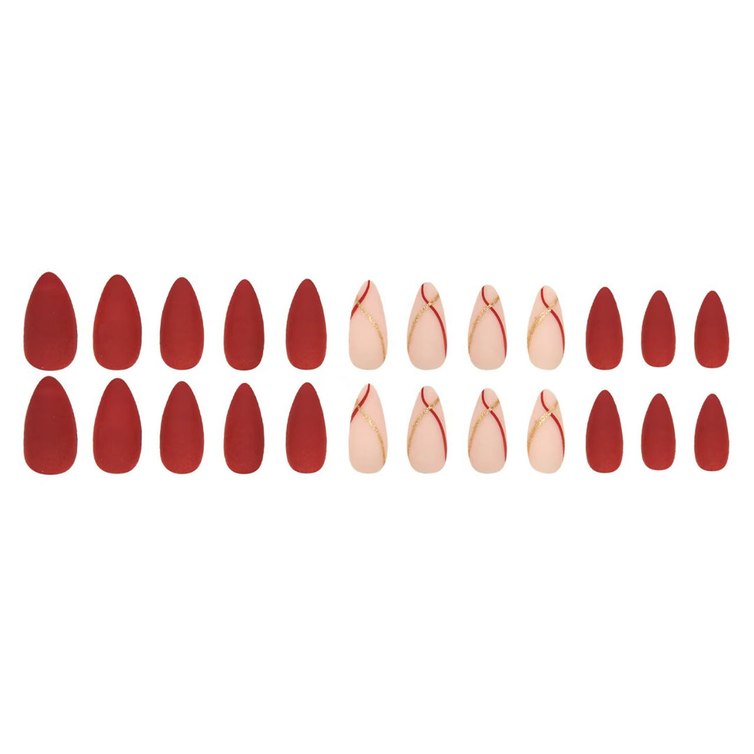 Premium Artificial Nails with Creative Matte Finish and Elegant Decorations Stornfield