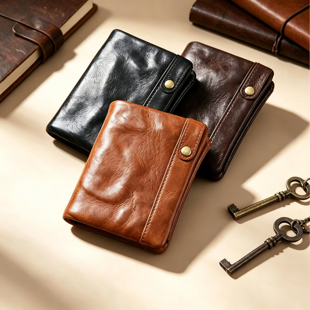 RFID-Blocking Leather Card Wallet