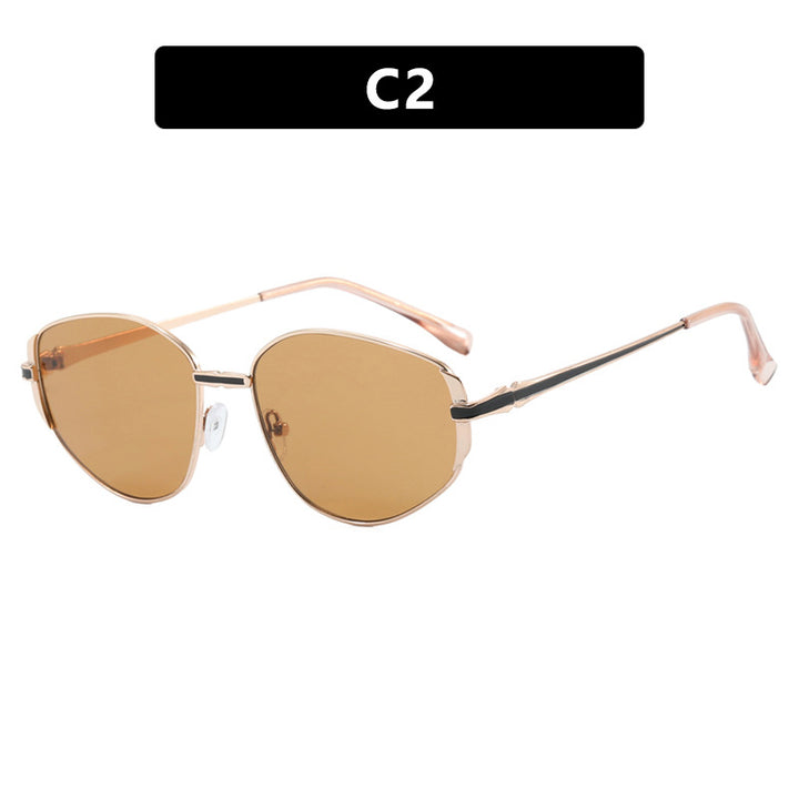 Women modern geometric sunglasses with stylish metal frame Stornfield