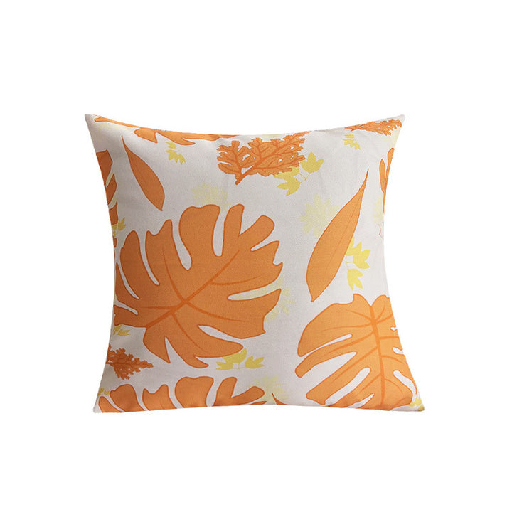 Square outdoor cushion cover made of water-repellent polyester with tropical Monstera print Stornfield