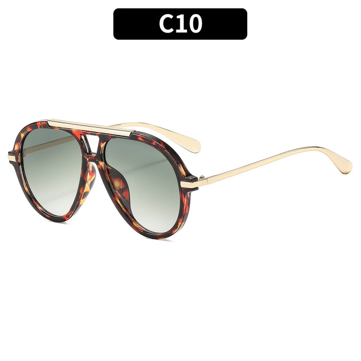 Aviator-Style Transparent Frame Sunglasses