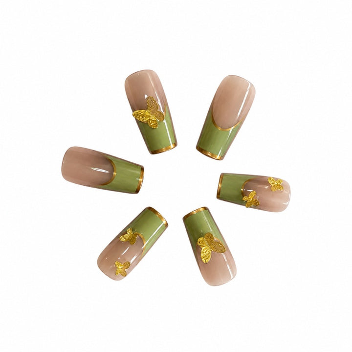 Artistic Butterfly-Embellished Press-On Nails Stornfield