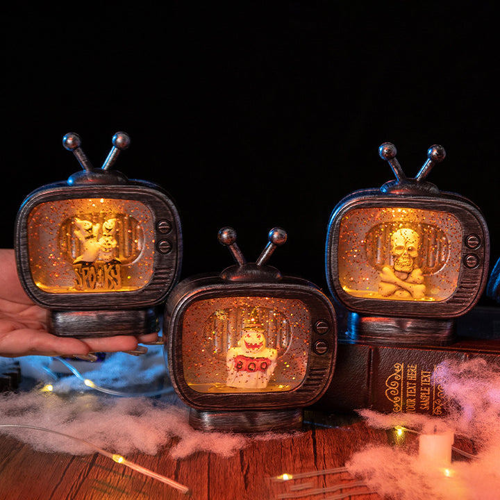 Vintage Halloween TV Snow Globe