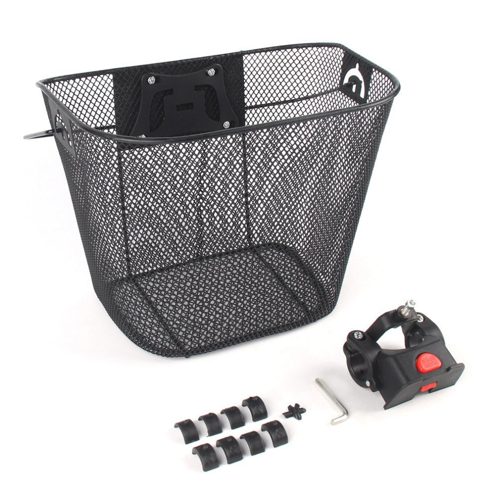 Front Quick Release Mesh Bicycle Basket with Locking Handlebar Mount Stornfield