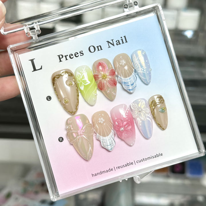 Customizable Handmade Press-On Nail Set  1791773341