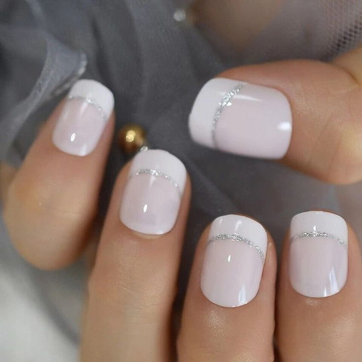Glossy French Tip Press-On Nail Set Stornfield