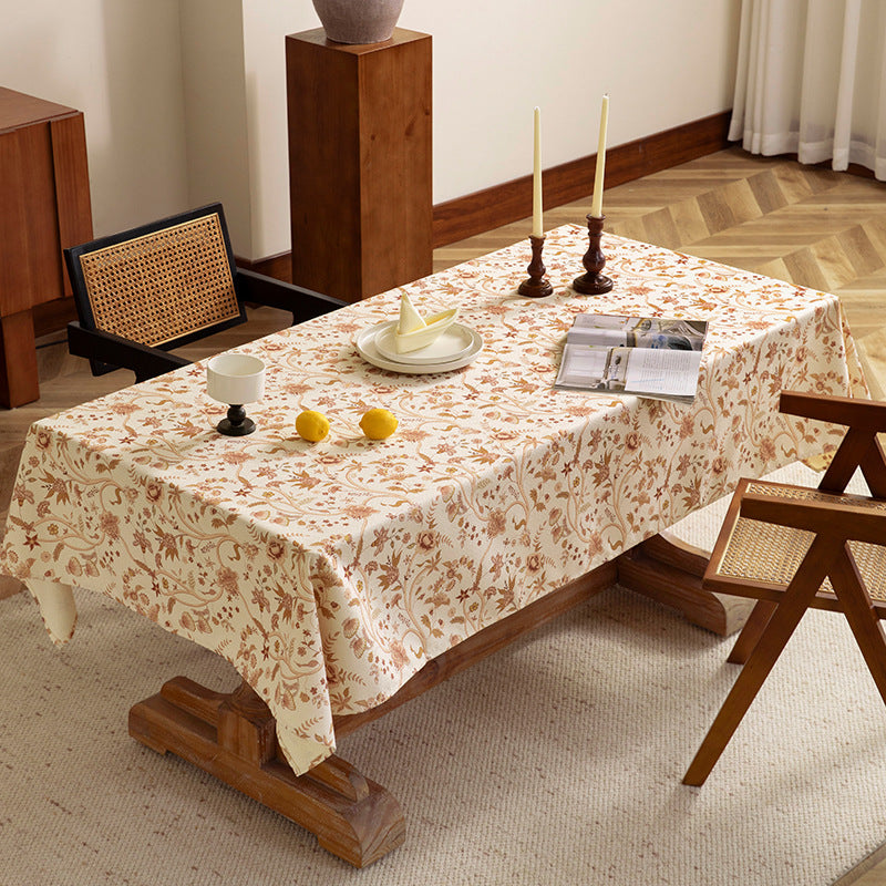 Coated tablecloth in vintage floral pattern made of cotton blend Stornfield