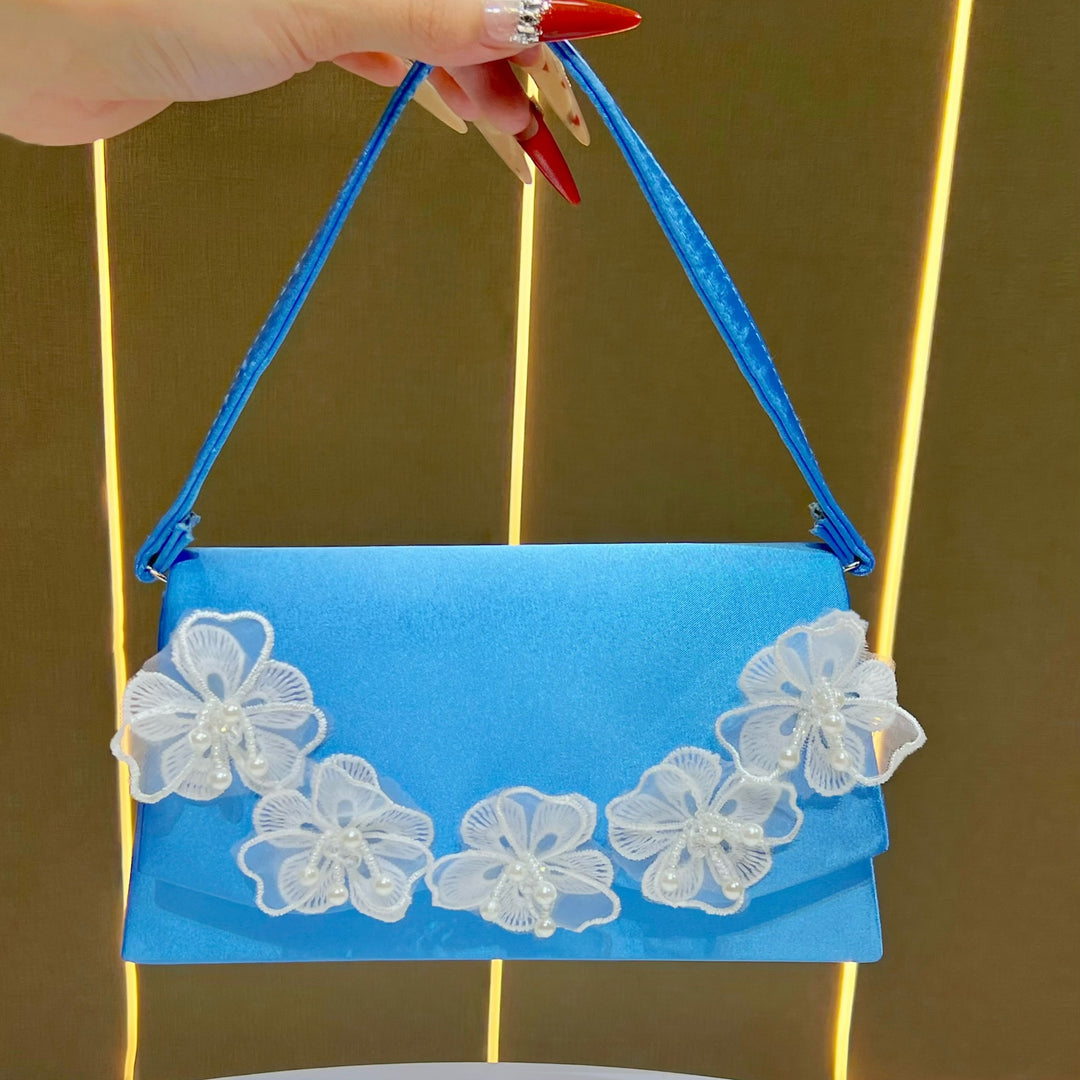 Floral-Accented Evening Handbag