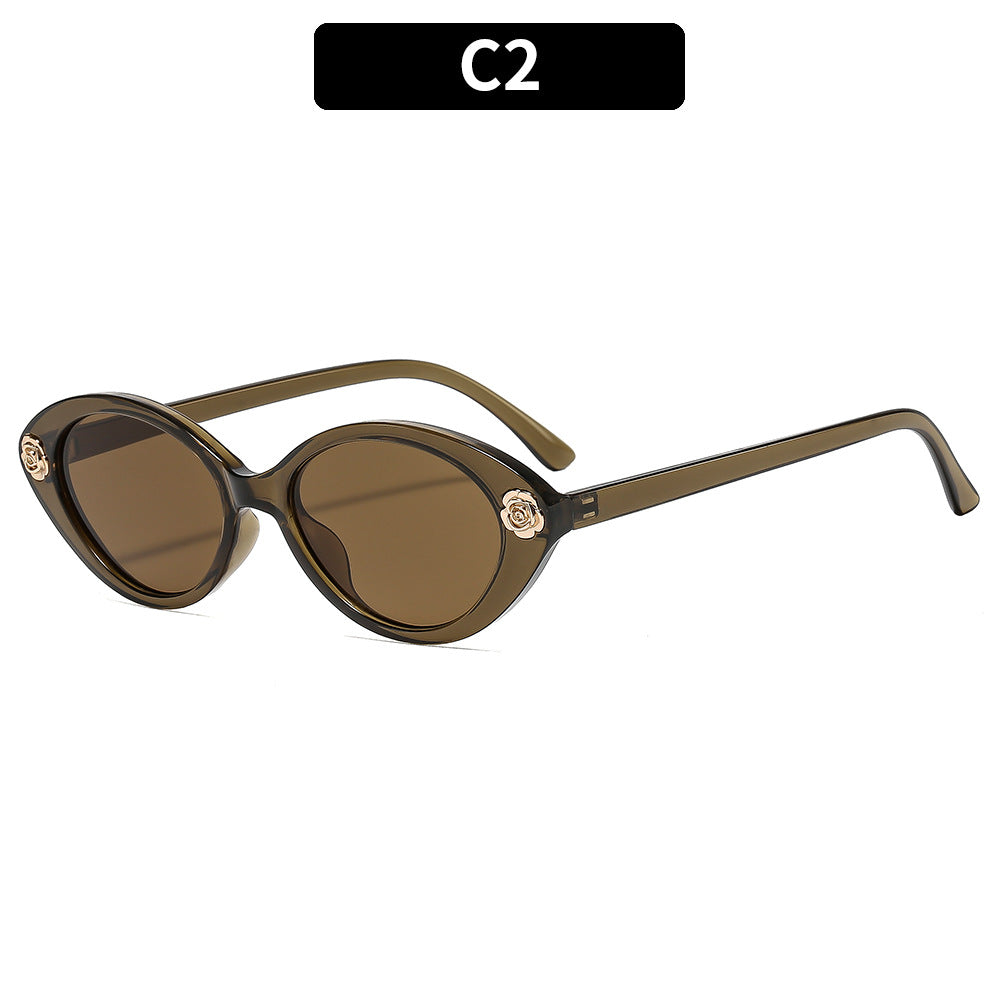 Elegant Vintage-Inspired Oval Frame Sunglasses