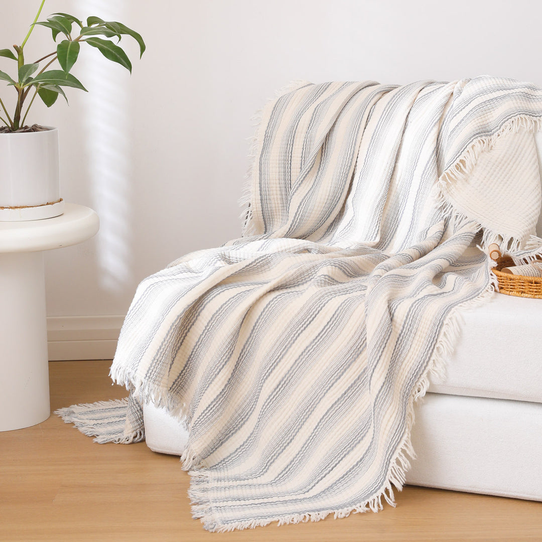 Women modern and stylish waffle structure plaid blanket Stornfield