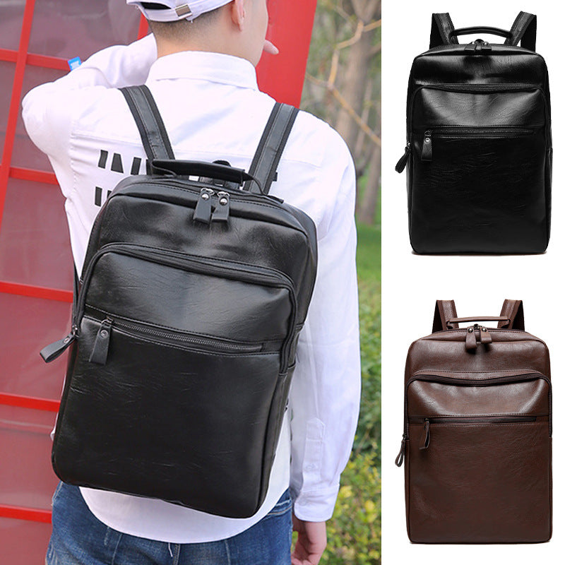 Sleek Leather Laptop Backpack Stornfield
