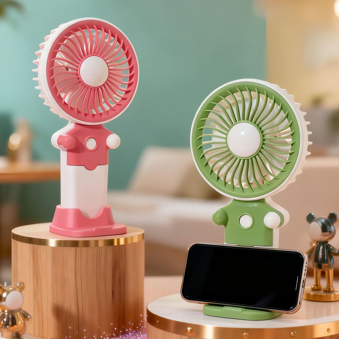 Women's Portable Hand Fan with USB Charging Function and Flexible Tilt Adjustment Stornfield